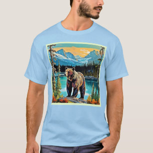 Camiseta Design do Urso de Montanha Majestoso Canadense