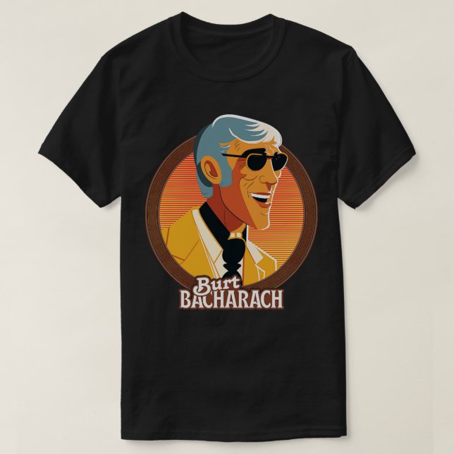 Camiseta Design do ventilador do Burt Bacharach Retro 60s (Frente do Design)