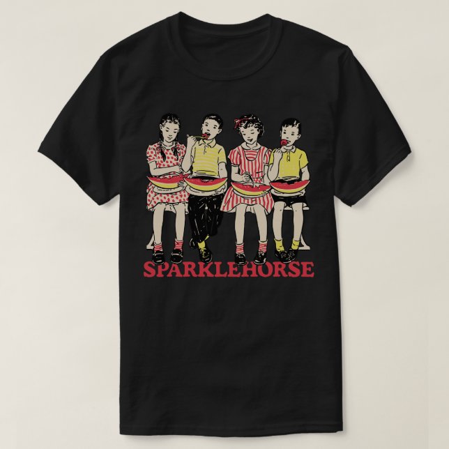 Camiseta Design do ventilador do cavalo retro SparkleHorse (Frente do Design)