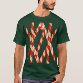Camiseta Design do Vetor Vermelho de Cane Candy de Natal