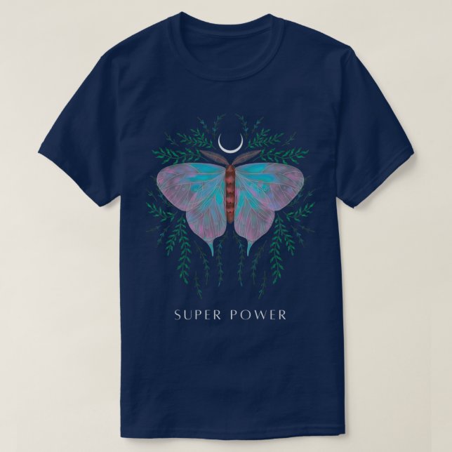 Camiseta Design e ilustração da borboleta SUPER POWER (Frente do Design)