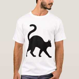 Camiseta Design Elegante de Gato Passando em Perfil