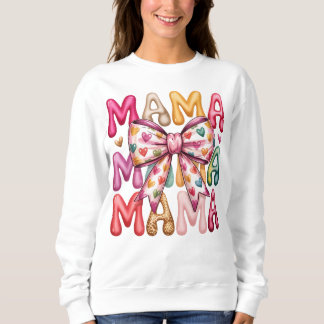 Camiseta Design Empilhado Retro Coração Laço Mama