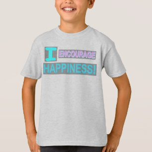 Camiseta Design "Encorajar Felicidade" de Expressão Fofa. C