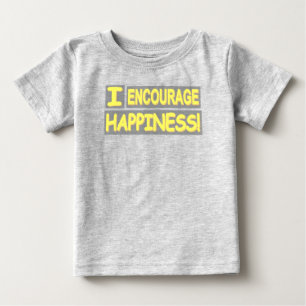 Camiseta Design "Encorajar Felicidade" de Expressão Fofa. C