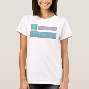 Camiseta Design "Encorajar Felicidade" de Expressão Fofa. C