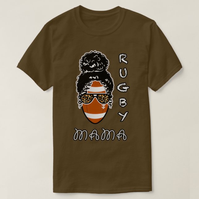 Camiseta Design engraçada para amantes Rugby e mãe (Frente do Design)