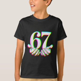 Camiseta Design engraçado 67 Mão Seis Sete Meme Gen Alpha G