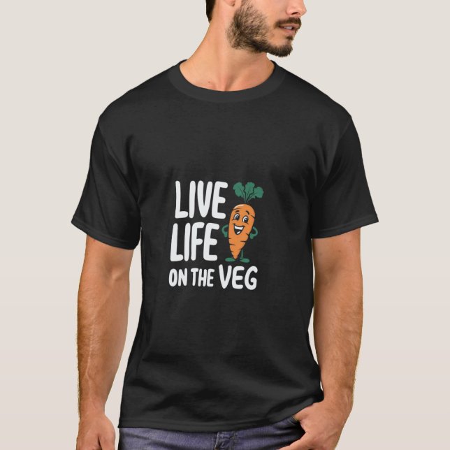 Camiseta Design engraçado à base de plantas, cenoura com Sl (Frente)