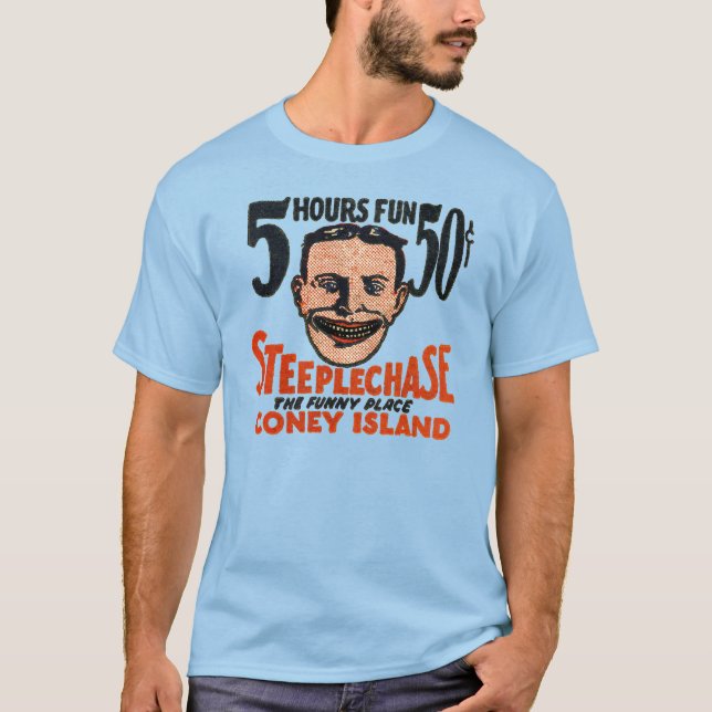 Camiseta Design engraçado da cara de Coney Island do (Frente)