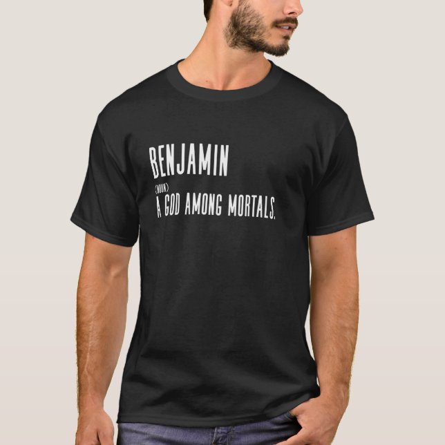 Camiseta Design engraçado da definição de Benjamin - Um Deu (Frente)