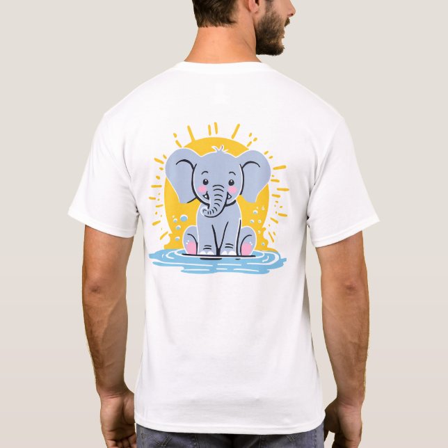 Camiseta Design Engraçado de Elefante (Verso)