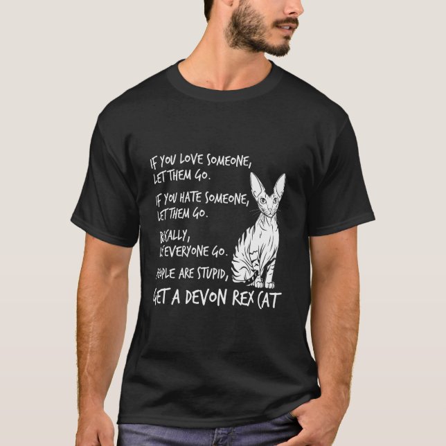 Camiseta Design engraçado de gato duende Devon Rex para ama (Frente)