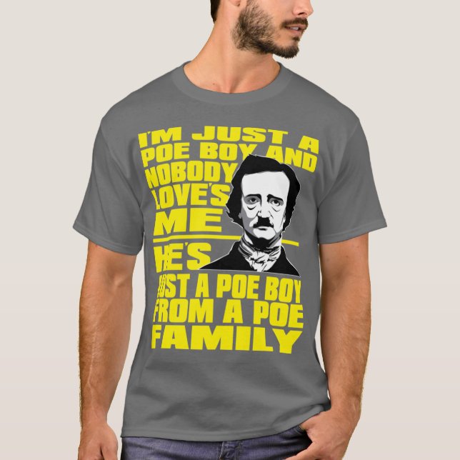 Camiseta Design engraçado de meme de Edgar Allan Poe Estou  (Frente)