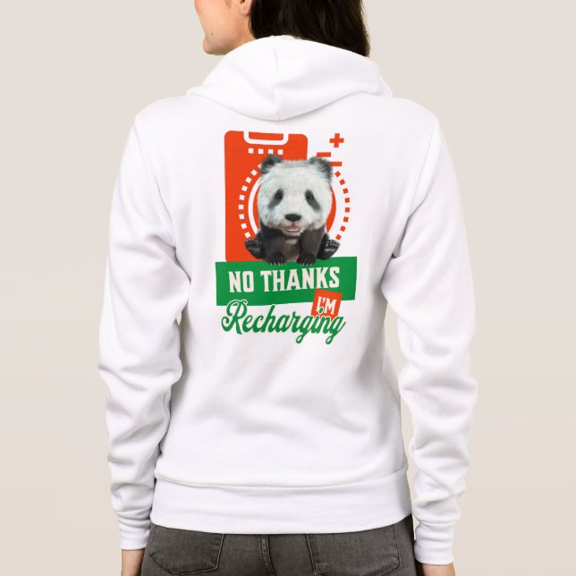 Camiseta Design Engraçado de Recarga de Bateria de Introver (Verso)
