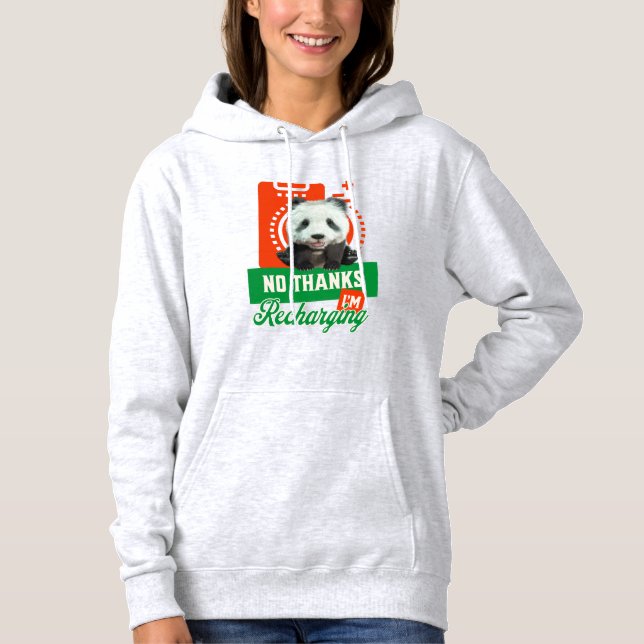 Camiseta Design Engraçado de Recarga de Bateria de Introver (Frente)