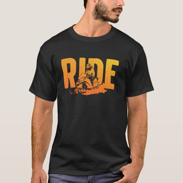 Camiseta Design Engraçado De Snowmobile Para Homens Mulhere (Frente)