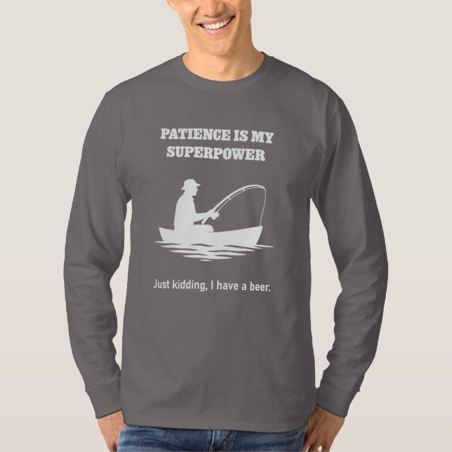 Camiseta Design engraçado para a pesca e amantes de cerveja (Frente)