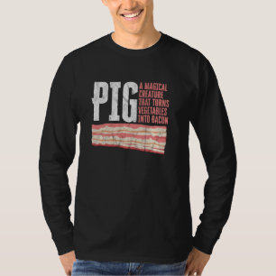Camiseta Design Engraçado Para Bacon Transforma Vegetais Em