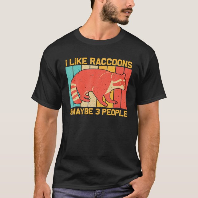 Camiseta Design Engraçado Raccoon Para Homens Crianças Racc (Frente)