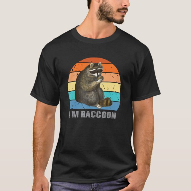 Camiseta Design Engraçado Vintage Raccoon Para Mulheres Rac (Frente)