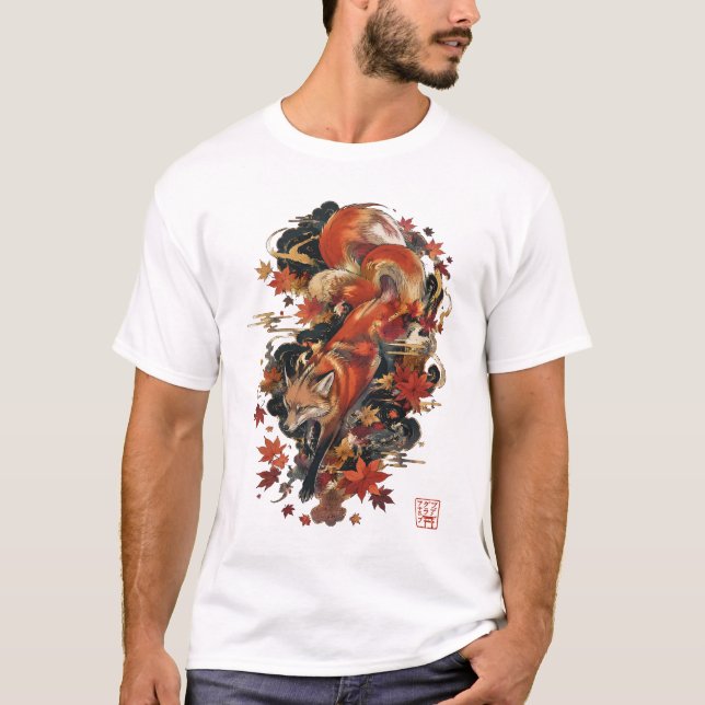 Camiseta Design Espirito da Raposa Japonesa Kitsune de Outo (Frente)