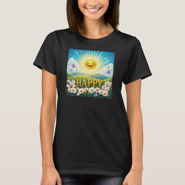 Camiseta design esteticamente agradável "FELIZ" (Frente)