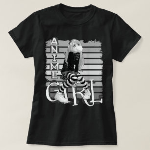 Camiseta Design Estético de Garota de Anime Legal