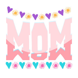 Camiseta Design Estético de Mãe Corações e Flores