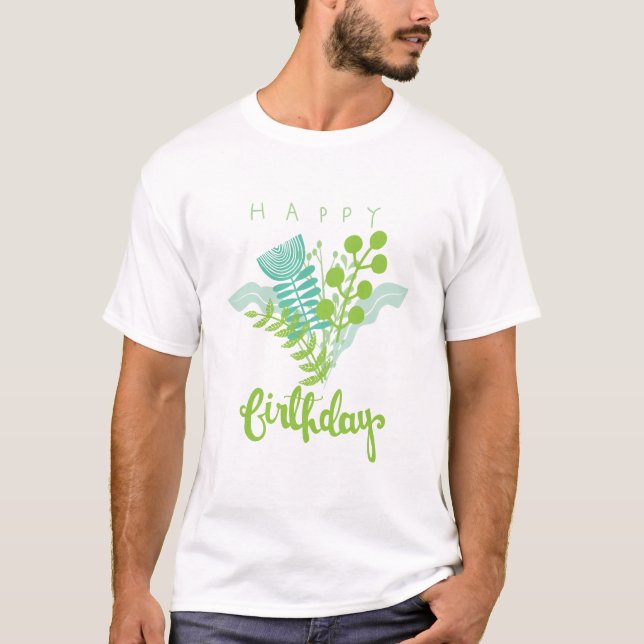 Camiseta Design Evergreen personalizado para aniversários (Frente)