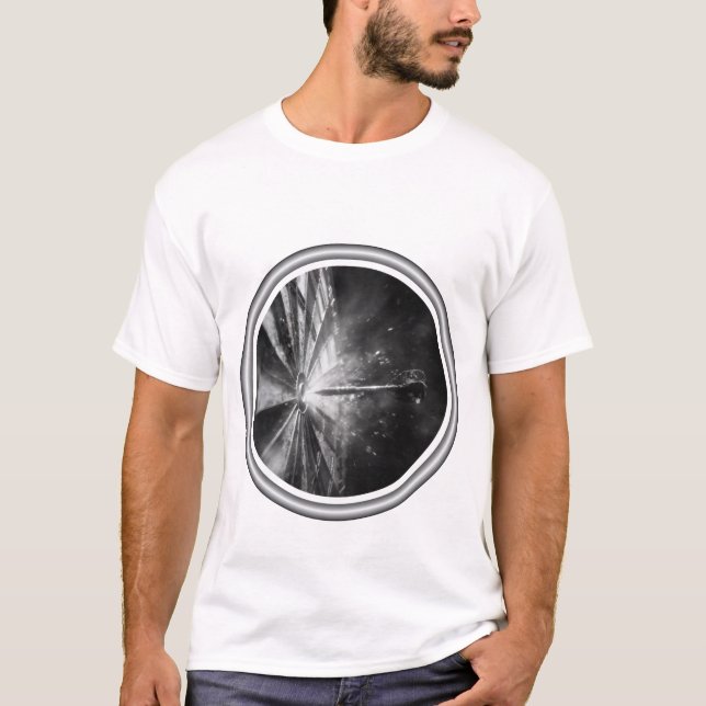 Camiseta Design fléchette cible halo noir et blanc impact (Frente)
