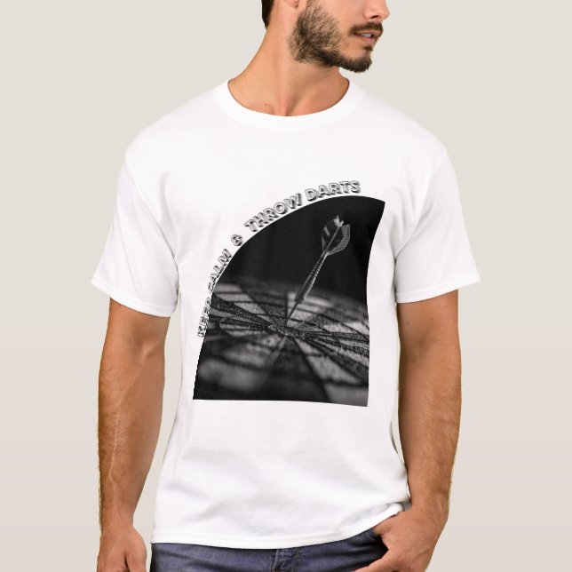 Camiseta Design fléchette en cible noir et blanc minimalist (Frente)