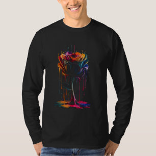 Camiseta Design Floral Colorido com Pinta Flor rosa