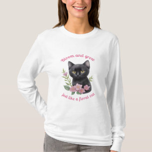 Camiseta Design Floral de Gato Gato Gato Gato Bastante e Cr