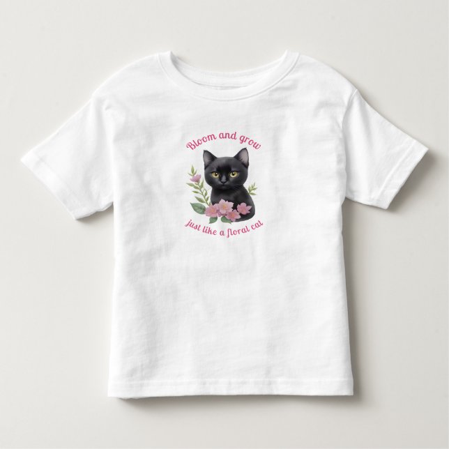 Camiseta Design Floral de Gato Gato Gato Gato Bastante e Cr (Frente)
