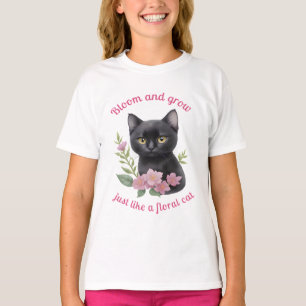 Camiseta Design Floral de Gato Gato Gato Gato Bastante e Cr