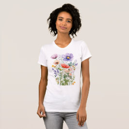 Camiseta Design Floral de Verão bonito