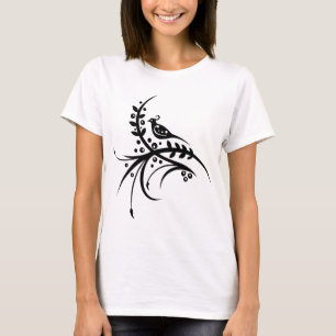 Camiseta Design floral do redemoinho do chinês