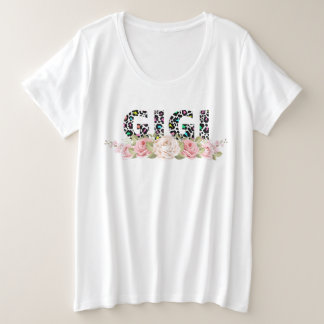 Camiseta Design Floral Gigi de Impressão Leopardo