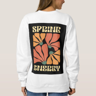 Camiseta Design Floral Retro Energia da Primavera Abstra