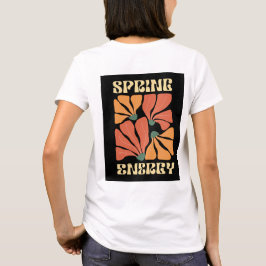 Camiseta Design Floral Retro Energia da Primavera | Abstraç