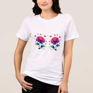 Camiseta Design Floral Romântico Twin Bloom