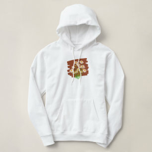Camiseta Design floral russo sobre fundo castanho