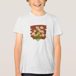 Camiseta Design floral russo sobre fundo castanho