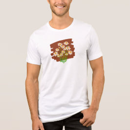 Camiseta Design floral russo sobre fundo castanho