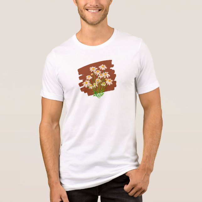 Camiseta Design floral russo sobre fundo castanho (Frente)