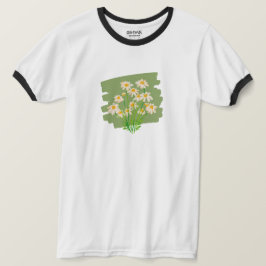 Camiseta Design Floral Rustic em Fundo Verde