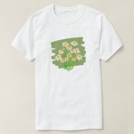 Camiseta Design Floral Rustic em Fundo Verde