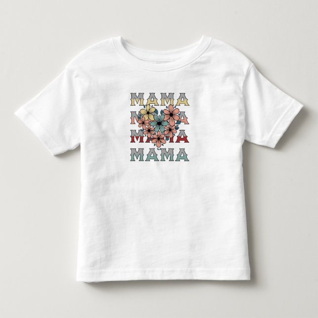 Camiseta Design Floral Vintage da Mamãe (Frente)