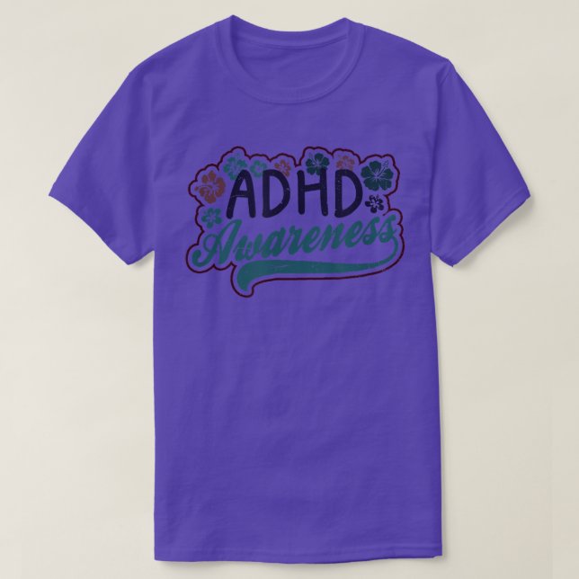 Camiseta Design florística ADHD (Frente do Design)